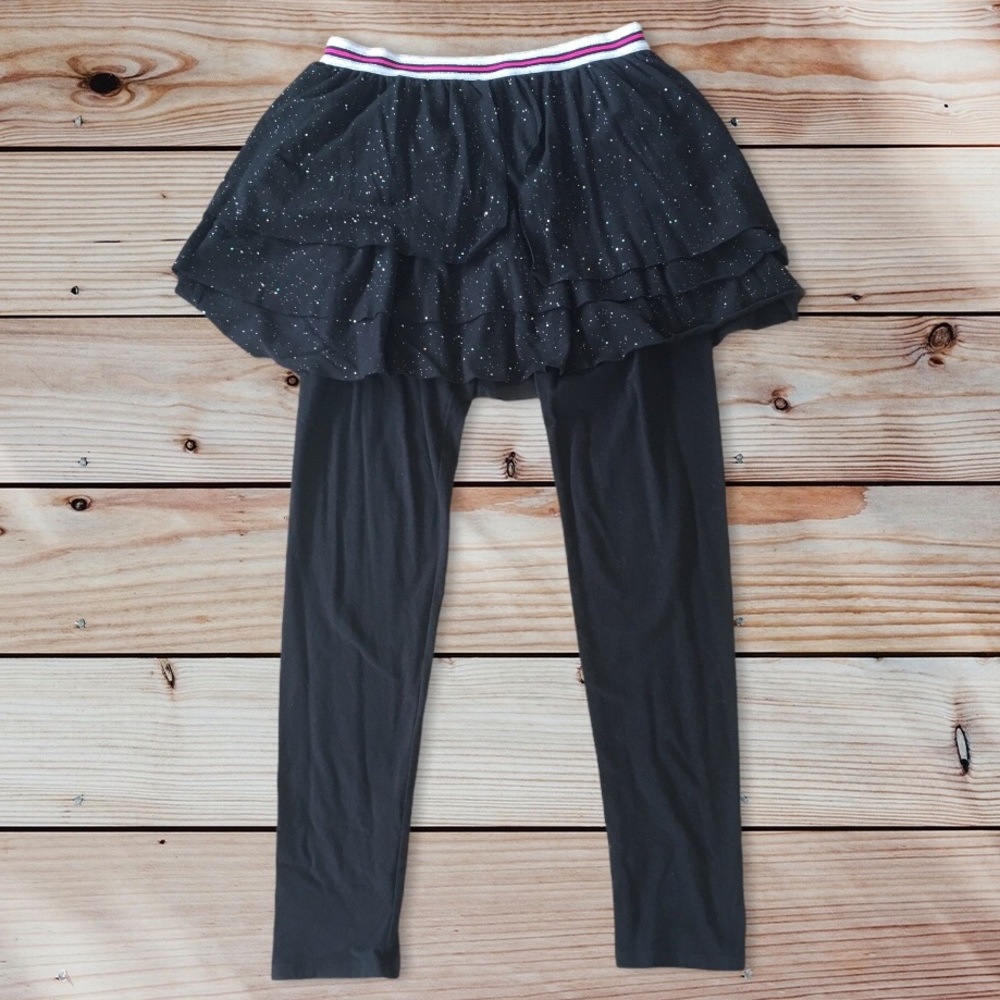 Black sparkly Leggings and skirt combo